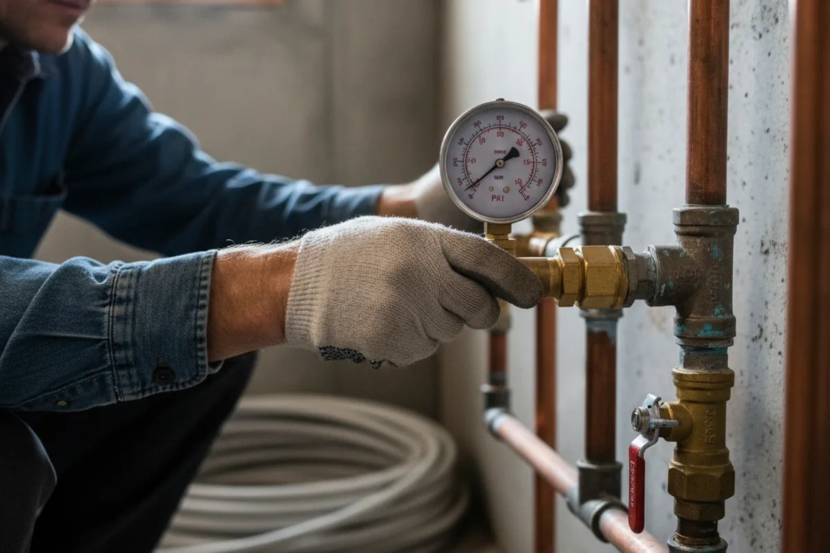 Pressure testing a repaired line during Water Line Repair in Pass Christian